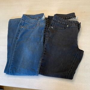 Red Camel Women’s Blue and Blck Denim Jeans Naturally Distressed